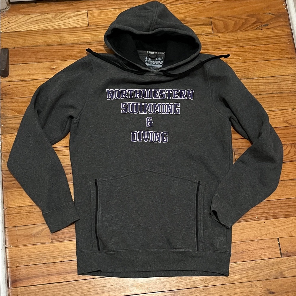 Under Armour Dark Gray Hoodie - Northwestern Swimming & Diving